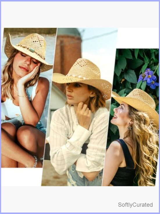 Handmade Straw Cowboy Hat with Three Bands main image 5